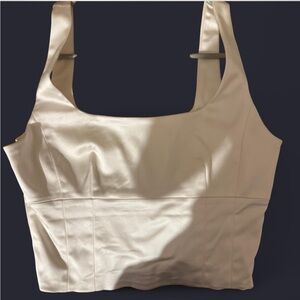 Wilfred (Aritzia) White Satin Crop Top – Size Small